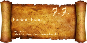 Ferber Fanni névjegykártya