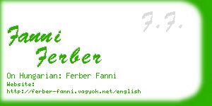 fanni ferber business card